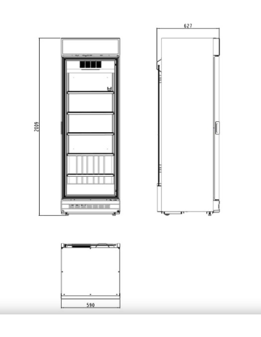 Refrigerated display case glass door -...