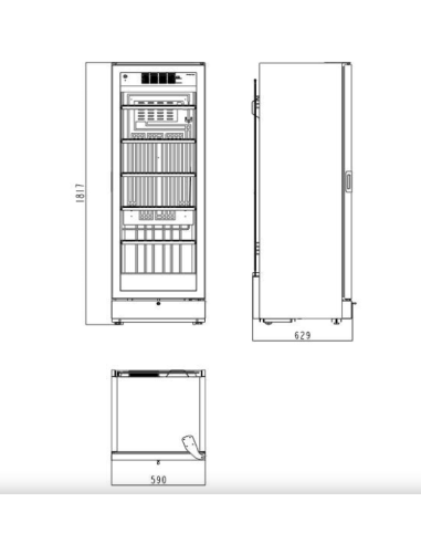 Refrigerated display case glass door -...