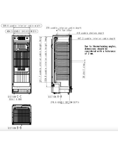 Refrigerated display case glass door -...