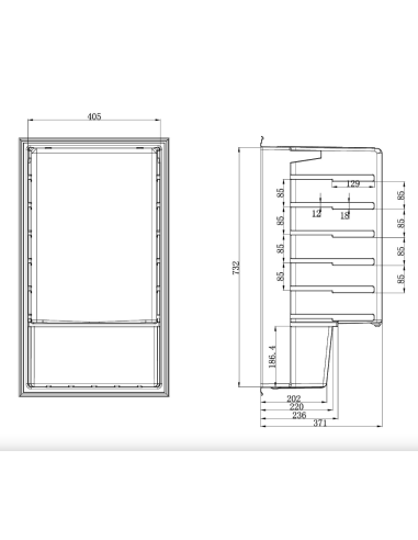 Refrigerated display case glass door -...