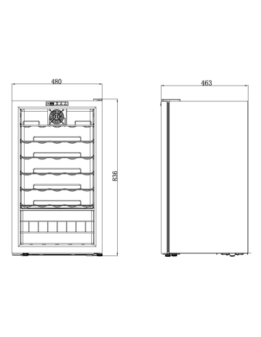 Vitrina Refrigerada para Vino - Temperatura...