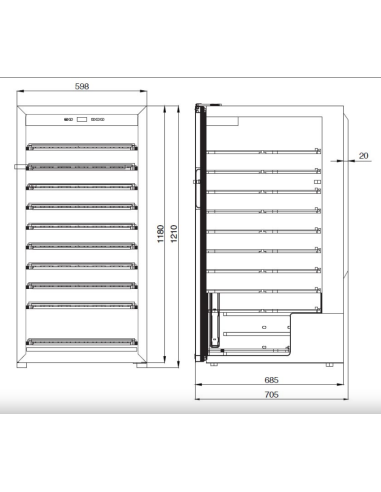 Vitrina refrigerada puerta de cristal -...