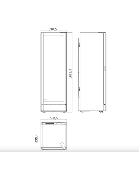 Vitrina refrigerada puerta de cristal - temperatura +0° +20°C - Cm 59.3 x 59.9 x 183.8 h