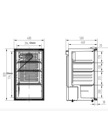 Vitrina refrigerada puerta de cristal -...