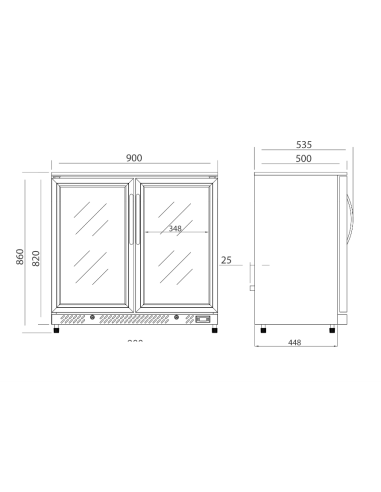 Vitrina refrigerada con puerta de cristal -...