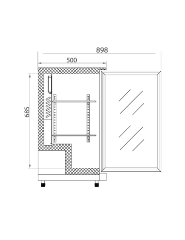 Refrigerated display case glass door -...