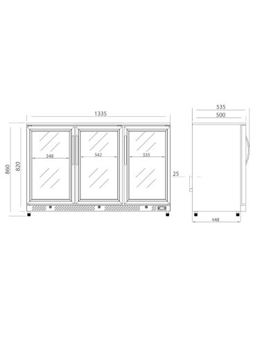 Vetrina espositiva refrigerata porta a vetro -...