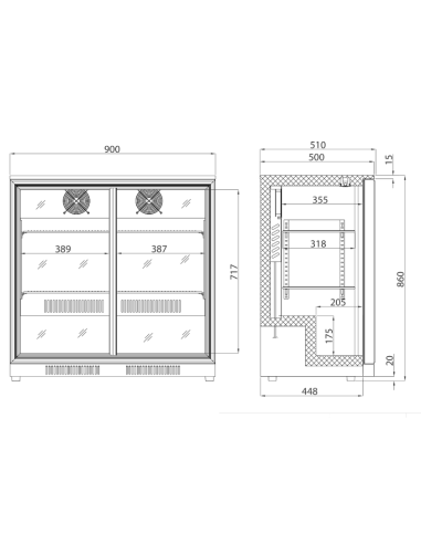 Vetrina espositiva refrigerata porta a vetro -...
