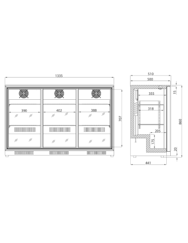 Refrigerated Back Bar Display Case - N. 3...