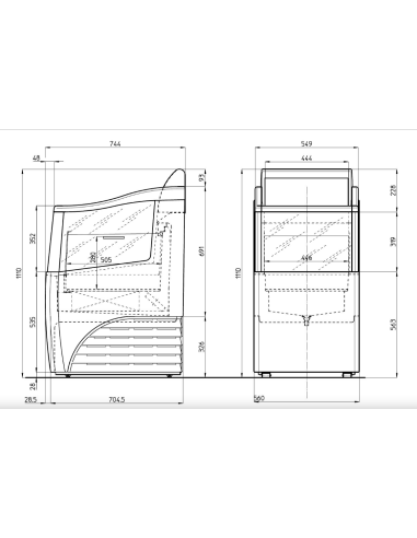 Advance beverage display case - temperature -1°...
