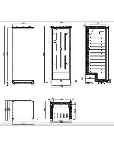 Refrigerated Cabinet - Temperature -1°C +5°C -...