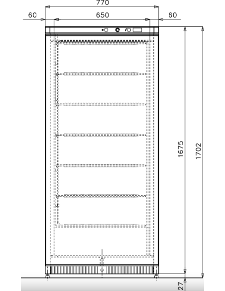 Armadio Refrigerato - Temperatura -25°C -18°C - Cm 77 x 72.2 x 170.2 h
