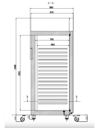 Refrigerated Cabinet - Temperature -1°C +7°C -...