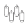 Set of 4 adjustable feet h 100/165 mod. KPI-1423, for mod 1-2-3 compartments