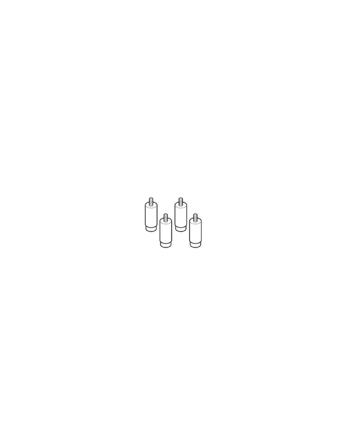 Set 4 piedini regolabili h 100/165 mod. KPI-1423, per mod 1-2-3 vani