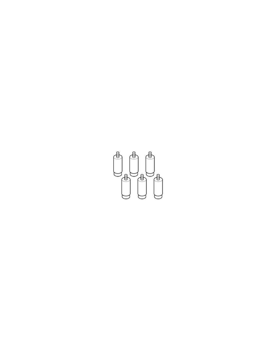 Set of 6 adjustable feet h 100/165 mod. KPI-1423-4, for mod 4 compartments