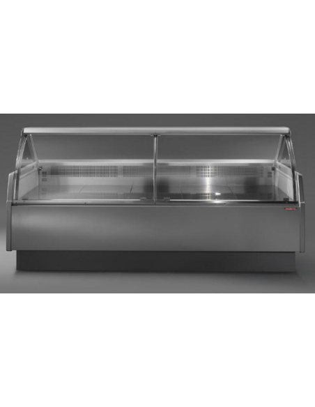 Food Counter - Low Front - Ventilated - Curved Glass - cm 296 x 99.8 -119.1 h