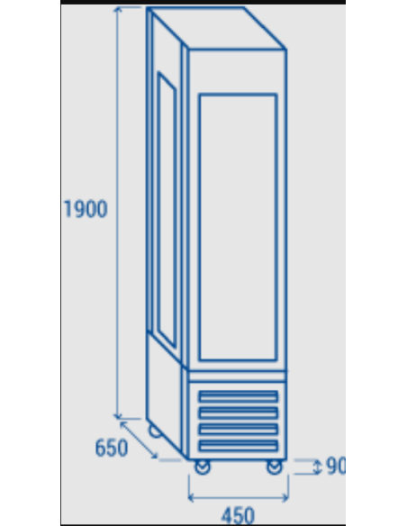Vetrina refrigerata - Capacità 260 Lt. - cm 45 x 65 x 190 h