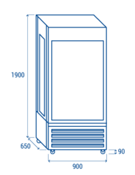 Refrigerated display case - Capacity 600 Lt. - cm 90 x 65 x 190 h