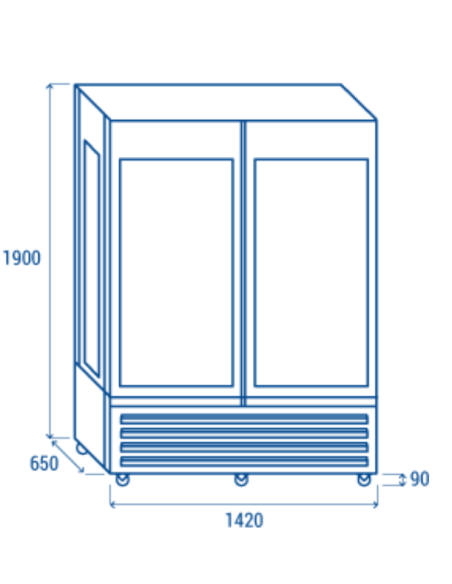 Vetrina refrigerata - Capacità 800 Lt. - cm 142 x 65 x 190 h