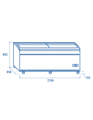 Supermarket Island Freezer - Capacity 905...