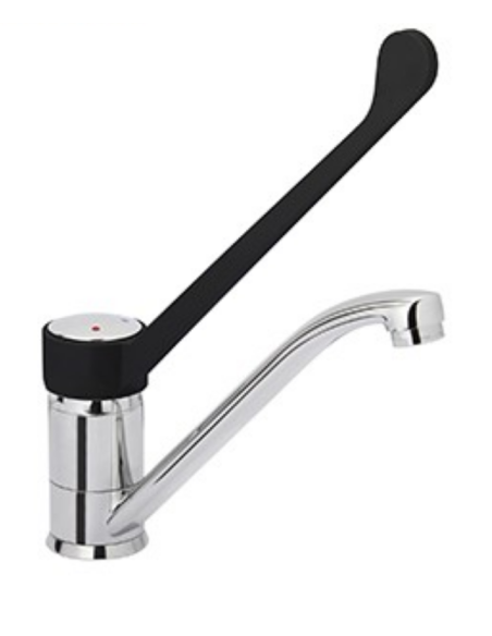 Tap single-hole - Plastic clinical lever - Swivel spout 21.5 cm