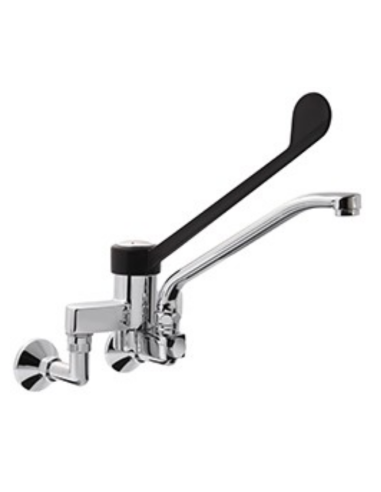 Tap wall-mounted bifurcation - Swivel spout - Plastic clinical lever - 15.5±2 spacing