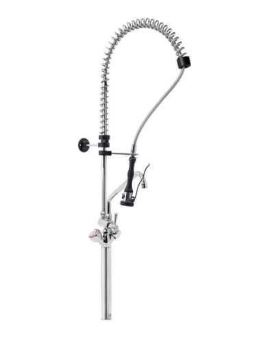 Single-hole prewash shower assembly with extension, hand shower and ø 1.8 x 25 spout