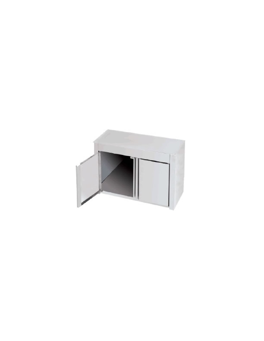 Supporto chiuso in acciaio inox con ripiano intermedio e ruote -  cm 109.8 x 48 x 79 h