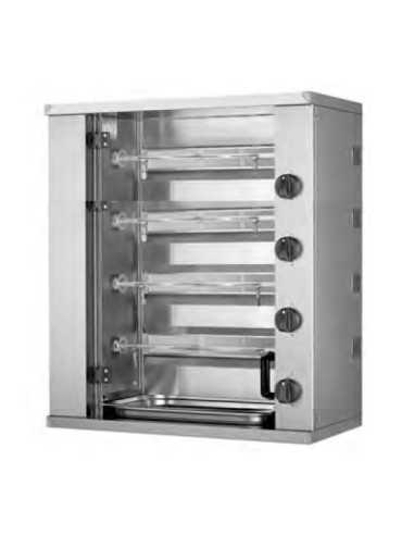 Asador - A gas - N° 4 espadas - Max. 12 pollos - cm 80 x 40 x 91.5 h