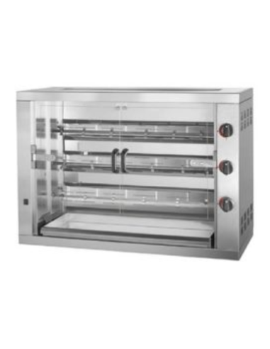 Rotisserie - A gas - N° 3 swords - N° 18 chickens max - cm 119 x 48 x 82 h
