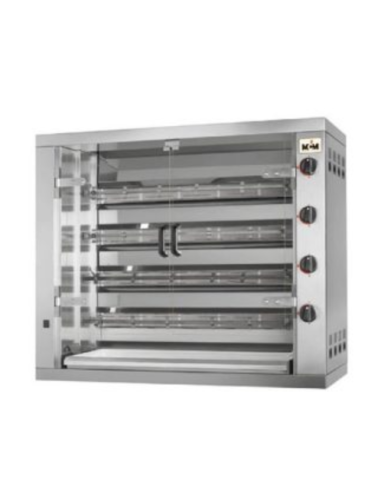 Asador - A gas - N° 4 palas - N° 24 pollos max - cm 119 x 48 x 100 h