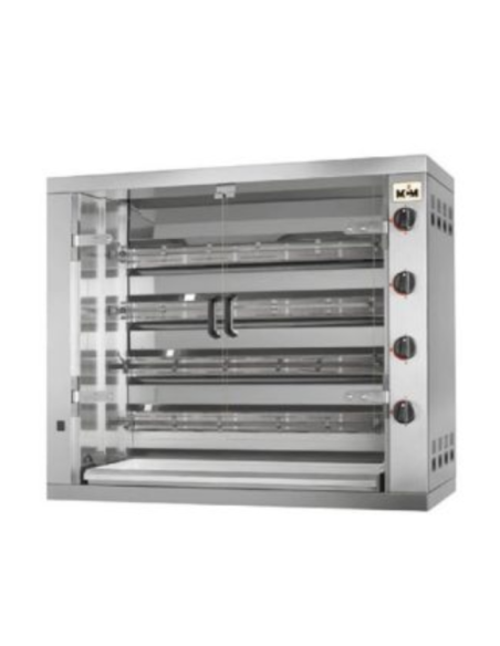 Asador - A gas - N° 4 palas - N° 24 pollos max - cm 119 x 48 x 100 h