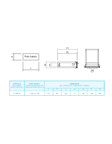 Coffee beater drawer - Hole cm 35 x 14 h -...