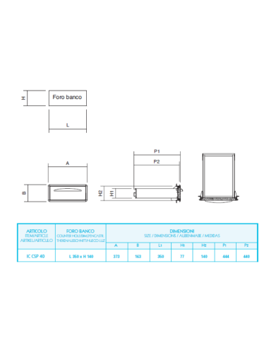 Service Drawer - Hole cm 35 x 14 h - with...