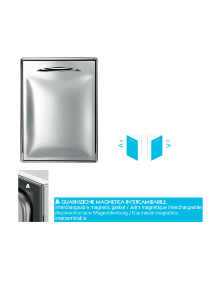 Single Door with Rounded Corners and Magnetic Seals - Hole cm 44.5 x 60.4 h