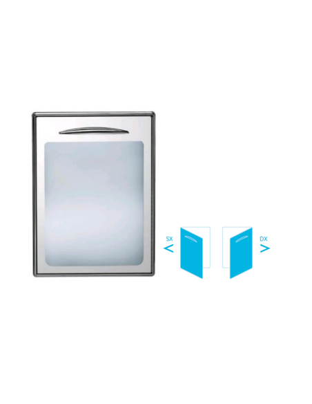 Single door with Glass - Rounded corners and magnetic seals - Hole cm 44.5 x 60.4 h