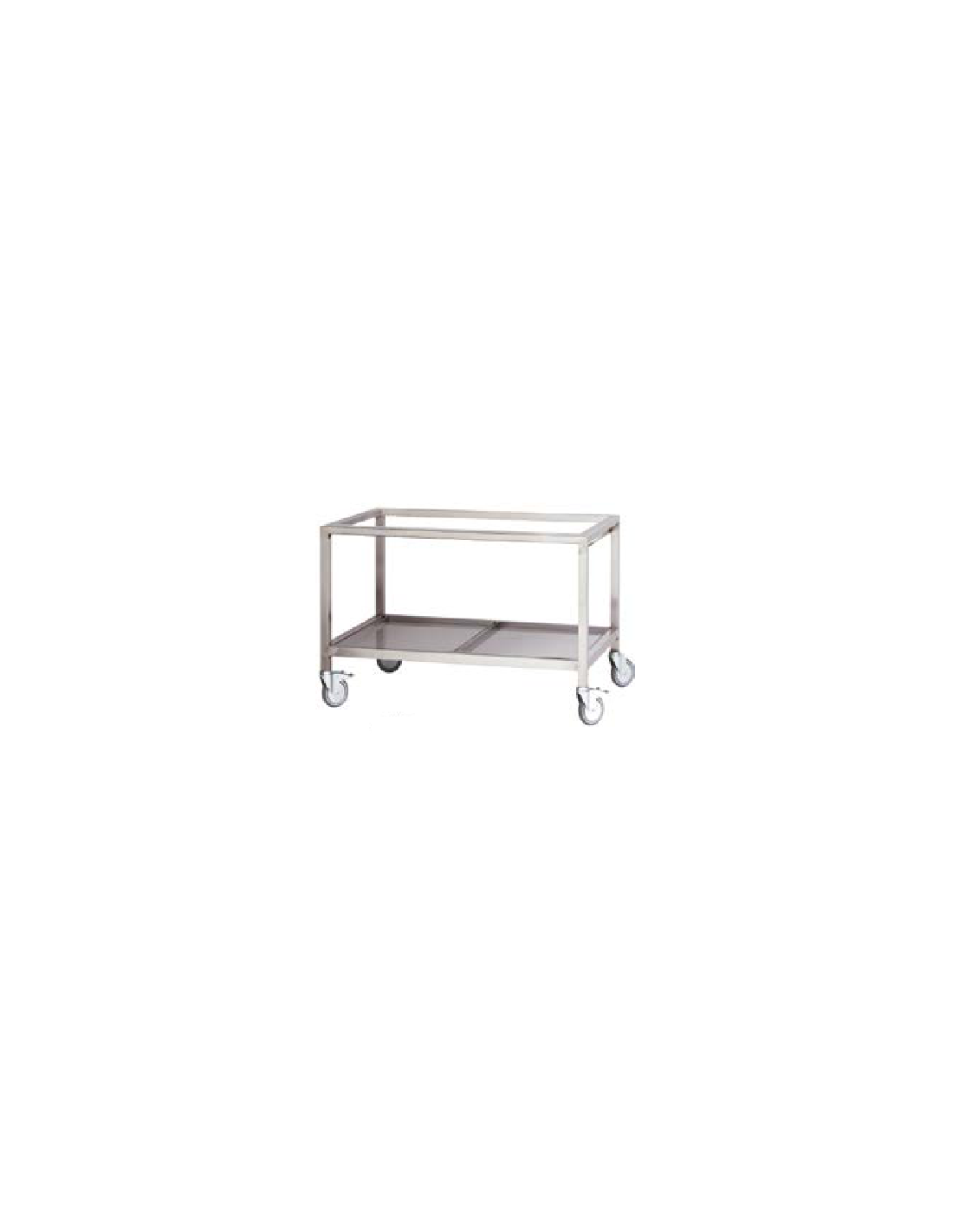 Supporto aperto in acciaio inox con ruote - Cm 139.5 x 66 x 82 h
