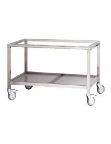 Stainless steel open stand with wheels - Cm...