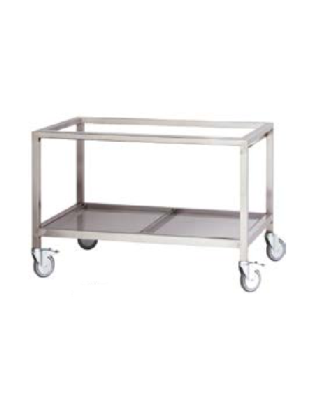 Supporto aperto in acciaio inox con ruote - Cm 139.5 x 66 x 82 h