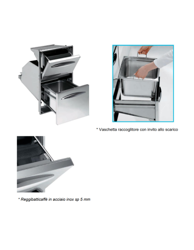 Tramoggia fondi caffè con Battifiltro - Foro cm...