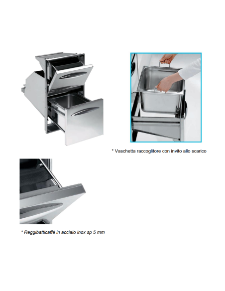 Tramoggia fondi caffè con Battifiltro - Foro cm 35/44 x 27.3/30.5 h