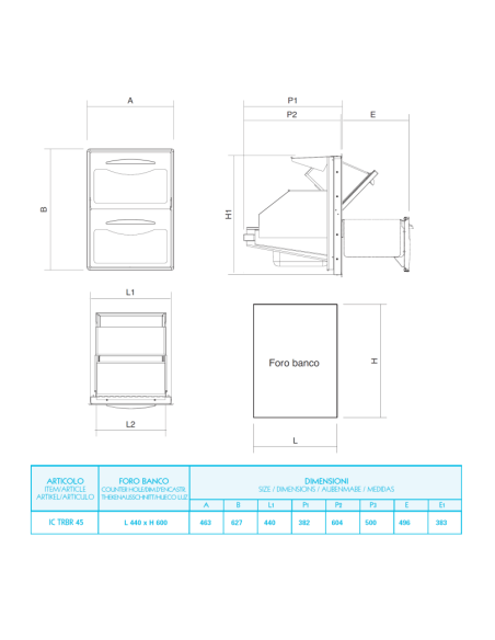 Tolva de posos de café con filtro batidor - Orificio cm 35/44 x 27,3/30,5 h