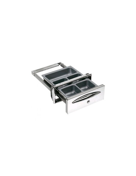 Stainless Steel Case Drawer with lock - Hole cm 35 x 14 h - Depth cm 44.4