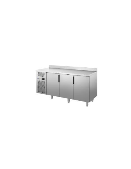 Tavolo refrigerato - N. 3 porte - Con Piano in Acciaio INOX e Alzatina - Cm 172 x 70 x 85 h