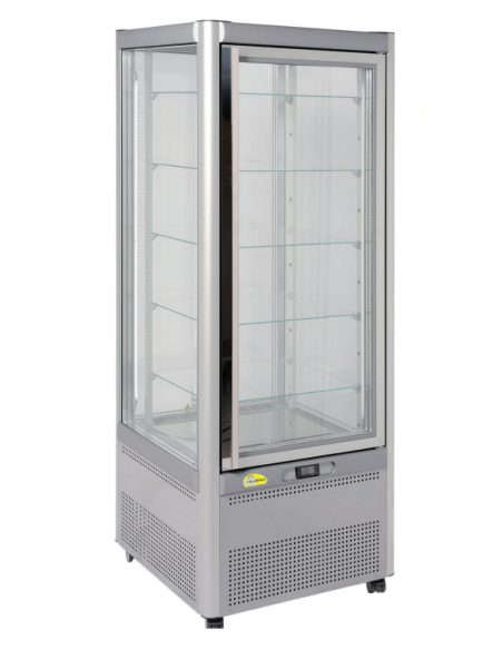 Vetrina pasticceria e gelateria - Temperatura -10°C / -19°C - N°5 Ripiani Tondi in Vetro - cm 68 x 69.5 x 179.5 h