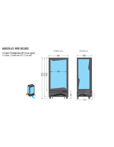 Espositore vini - Temperatura +4/+18°C - N°72...