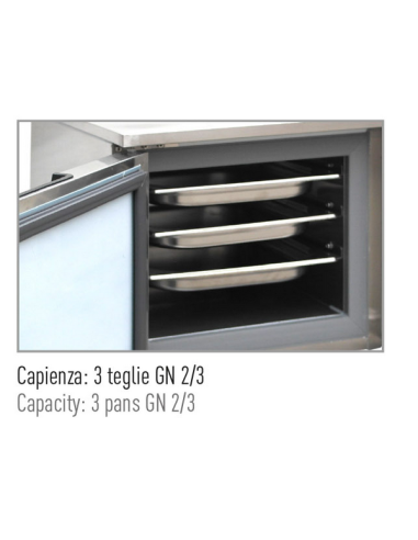 Abbattitore di temperatura 3 teglie GN 2/3 ( cm...