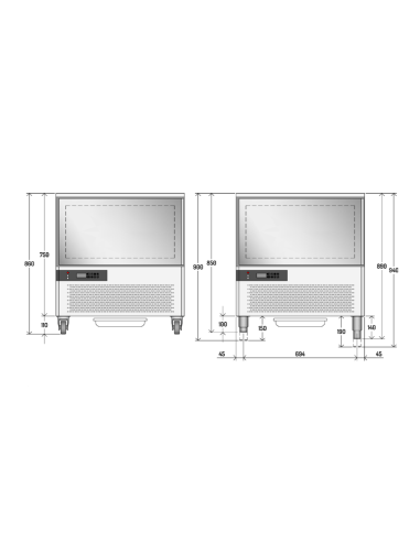 Blast chiller 4 pans GN 1/1 or cm 60 x 40 - cm...