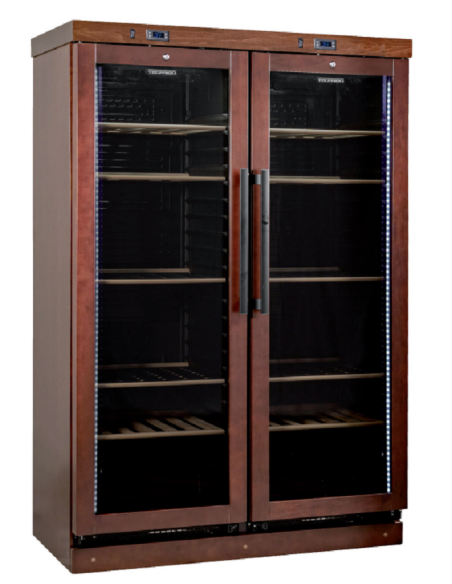 Espositore vino Doppia zona Temperatura +3°C+16°C / +3°C+16°C - cm 127.5 x 62 x 187.3 h